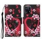 For OPPO Find X5 Pro Colored Drawing Pattern Flip Leather Phone Case(Red Heart) - 1