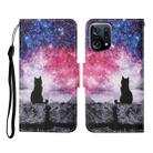 For OPPO Find X5 Pro Colored Drawing Pattern Flip Leather Phone Case(Star Sky Cat) - 1