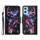For Realme 9i Colored Drawing Pattern Flip Leather Phone Case(Fluorescent Butterfly) - 1