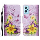 For Realme 9i Colored Drawing Pattern Flip Leather Phone Case(Yellow Flower Butterfly) - 1