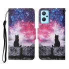 For Realme 9i Colored Drawing Pattern Flip Leather Phone Case(Star Sky Cat) - 1