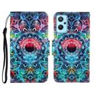 For Realme 9i Colored Drawing Pattern Flip Leather Phone Case(Mandala) - 1