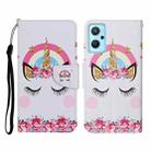 For Realme 9i Colored Drawing Pattern Flip Leather Phone Case(Crown Unicorn) - 1