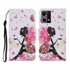 For OPPO Reno7 4G Colored Drawing Pattern Flip Leather Phone Case(Dancing Girl) - 1