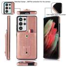 For Samsung Galaxy S21 Ultra 5G Wristband Kickstand Wallet Leather Phone Case(Rose Gold) - 3