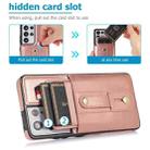 For Samsung Galaxy S21 Ultra 5G Wristband Kickstand Wallet Leather Phone Case(Rose Gold) - 4