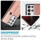 For Samsung Galaxy S21 Ultra 5G Wristband Kickstand Wallet Leather Phone Case(Rose Gold) - 5