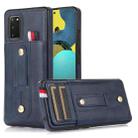 For Samsung Galaxy S20 Wristband Kickstand Wallet Leather Phone Case(Blue) - 1