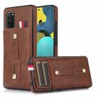For Samsung Galaxy S20+ Wristband Kickstand Wallet Leather Phone Case(Brown) - 1