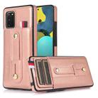 For Samsung Galaxy S20+ Wristband Kickstand Wallet Leather Phone Case(Rose Gold) - 1