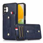 For Samsung Galaxy A72 5G / 4G Wristband Kickstand Wallet Leather Phone Case(Blue) - 1