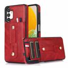 For Samsung Galaxy A72 5G / 4G Wristband Kickstand Wallet Leather Phone Case(Red) - 1