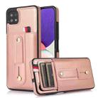 For Samsung Galaxy A42 5G Wristband Kickstand Wallet Leather Phone Case(Rose Gold) - 1
