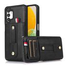 For Samsung Galaxy A33 5G Wristband Kickstand Wallet Leather Phone Case(Black) - 1