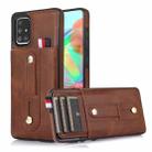 For Samsung Galaxy A71 4G Wristband Kickstand Wallet Leather Phone Case(Brown) - 1