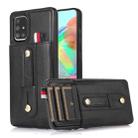 For Samsung Galaxy A51 5G Wristband Kickstand Wallet Leather Phone Case(Black) - 1