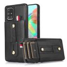 For Samsung Galaxy A51 4G Wristband Kickstand Wallet Leather Phone Case(Black) - 1