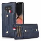 For Samsung Galaxy Note9 Wristband Kickstand Wallet Leather Phone Case(Blue) - 1