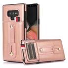 For Samsung Galaxy Note9 Wristband Kickstand Wallet Leather Phone Case(Rose Gold) - 1