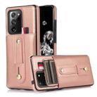 For Samsung Galaxy Note20 Ultra Wristband Kickstand Wallet Leather Phone Case(Rose Gold) - 1