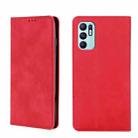 For OPPO Reno6 4G Skin Feel Magnetic Horizontal Flip Leather Phone Case(Red) - 1