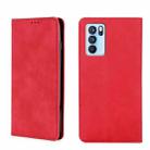 For OPPO Reno6 Pro 5G Skin Feel Magnetic Horizontal Flip Leather Phone Case(Red) - 1