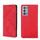 For OPPO Reno6 Pro+ 5G Skin Feel Magnetic Horizontal Flip Leather Phone Case(Red) - 1