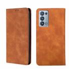 For OPPO Reno6 Pro+ 5G Skin Feel Magnetic Horizontal Flip Leather Phone Case(Light Brown) - 1
