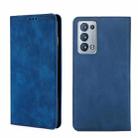 For OPPO Reno6 Pro+ 5G Skin Feel Magnetic Horizontal Flip Leather Phone Case(Blue) - 1