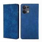 For OPPO Reno8 5G Skin Feel Magnetic Horizontal Flip Leather Phone Case(Blue) - 1