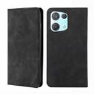 For OPPO Reno8 Pro 5G Skin Feel Magnetic Horizontal Flip Leather Phone Case(Black) - 1