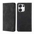 For OPPO Reno8 Pro+ 5G Skin Feel Magnetic Horizontal Flip Leather Phone Case(Black) - 1
