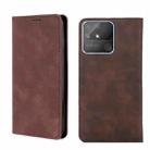 For OPPO Realme Narzo 50A Skin Feel Magnetic Horizontal Flip Leather Phone Case(Dark Brown) - 1