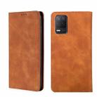 For OPPO Realme V13 5G Skin Feel Magnetic Horizontal Flip Leather Phone Case(Light Brown) - 1