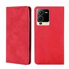 For vivo S15 5G Skin Feel Magnetic Horizontal Flip Leather Phone Case(Red) - 1