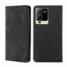 For vivo S15 5G Skin Feel Magnetic Horizontal Flip Leather Phone Case(Black) - 1