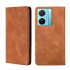 For vivo S15e 5G/T1 Snapdragon 778G Skin Feel Magnetic Horizontal Flip Leather Phone Case(Light Brown) - 1