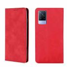 For vivo V21 4G/5G Skin Feel Magnetic Horizontal Flip Leather Phone Case(Red) - 1
