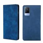 For vivo V21 4G/5G Skin Feel Magnetic Horizontal Flip Leather Phone Case(Blue) - 1