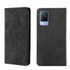 For vivo V21 4G/5G Skin Feel Magnetic Horizontal Flip Leather Phone Case(Black) - 1