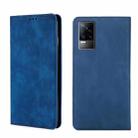 For vivo V21e 4G/Y73 2021 Skin Feel Magnetic Horizontal Flip Leather Phone Case(Blue) - 1