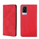 For vivo X60 Pro Overseas Version / X60 5G Curved Surface Version Skin Feel Magnetic Horizontal Flip Leather Phone Case(Red) - 1