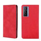 For vivo X70 Skin Feel Magnetic Horizontal Flip Leather Phone Case(Red) - 1