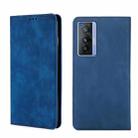 For vivo X70 Skin Feel Magnetic Horizontal Flip Leather Phone Case(Blue) - 1