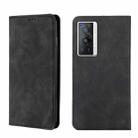 For vivo X70 Pro Skin Feel Magnetic Horizontal Flip Leather Phone Case(Black) - 1