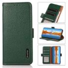 For Xiaomi Redmi Note 11T Pro KHAZNEH Side-Magnetic Litchi Genuine Leather RFID Phone Case(Green) - 1