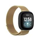 For Fitbit  Versa 4 / 3  Milanese Magnetic Metal Weave Watchband, Large Size(Gold) - 1