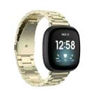 For Fitbit Versa 4/Sense 2/Versa 3/Sense 3 Beads Stainless Steel Watch Band(Official Gold) - 1