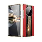 For Huawei Mate 40 RS Porsche Design Electroplated Lychee Genuine Leather Phone Case(Red) - 1