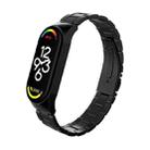 For Xiaomi Mi Band 7 Three-bead Stainless Steel Watch Band(Black) - 1